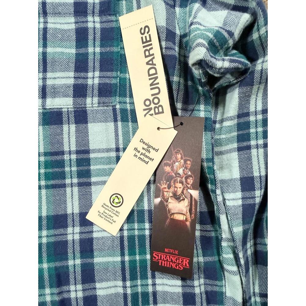 NWT Netflix Stranger Things x No Boundaries Cotton Cropped Flannel Size XXS (00) - Picture 7 of 12
